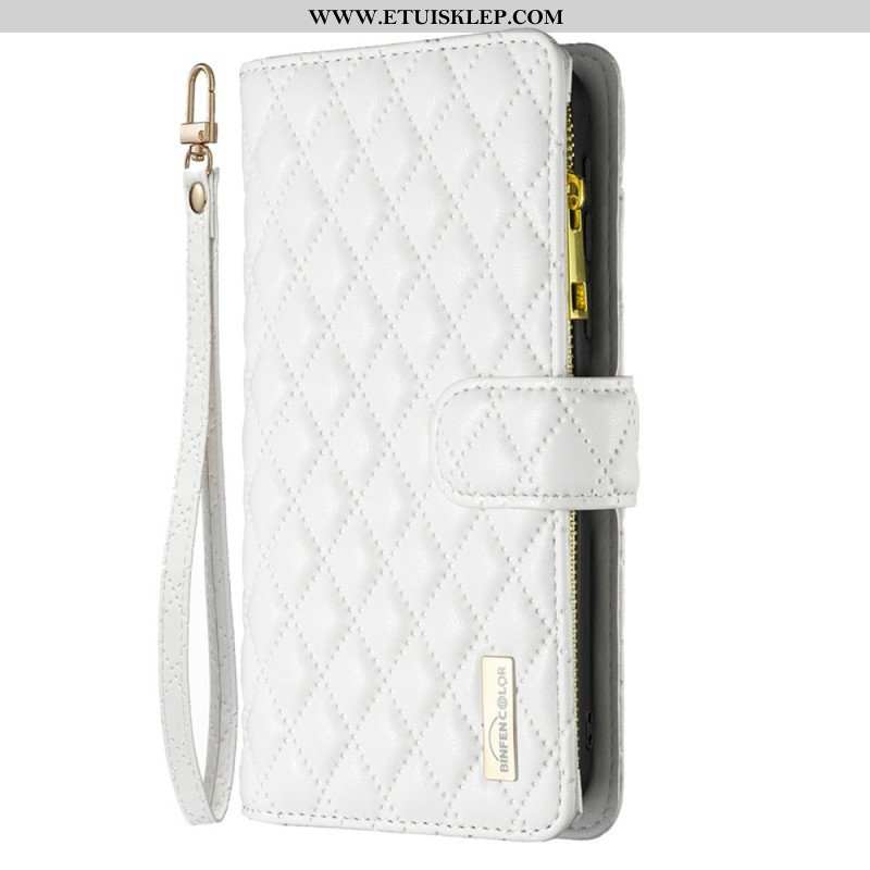 Etui Folio do Realme C35 z Łańcuch Binfen Color Pikowany Styl Z Paskami